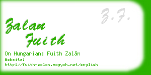 zalan fuith business card