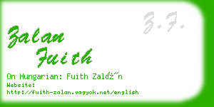 zalan fuith business card